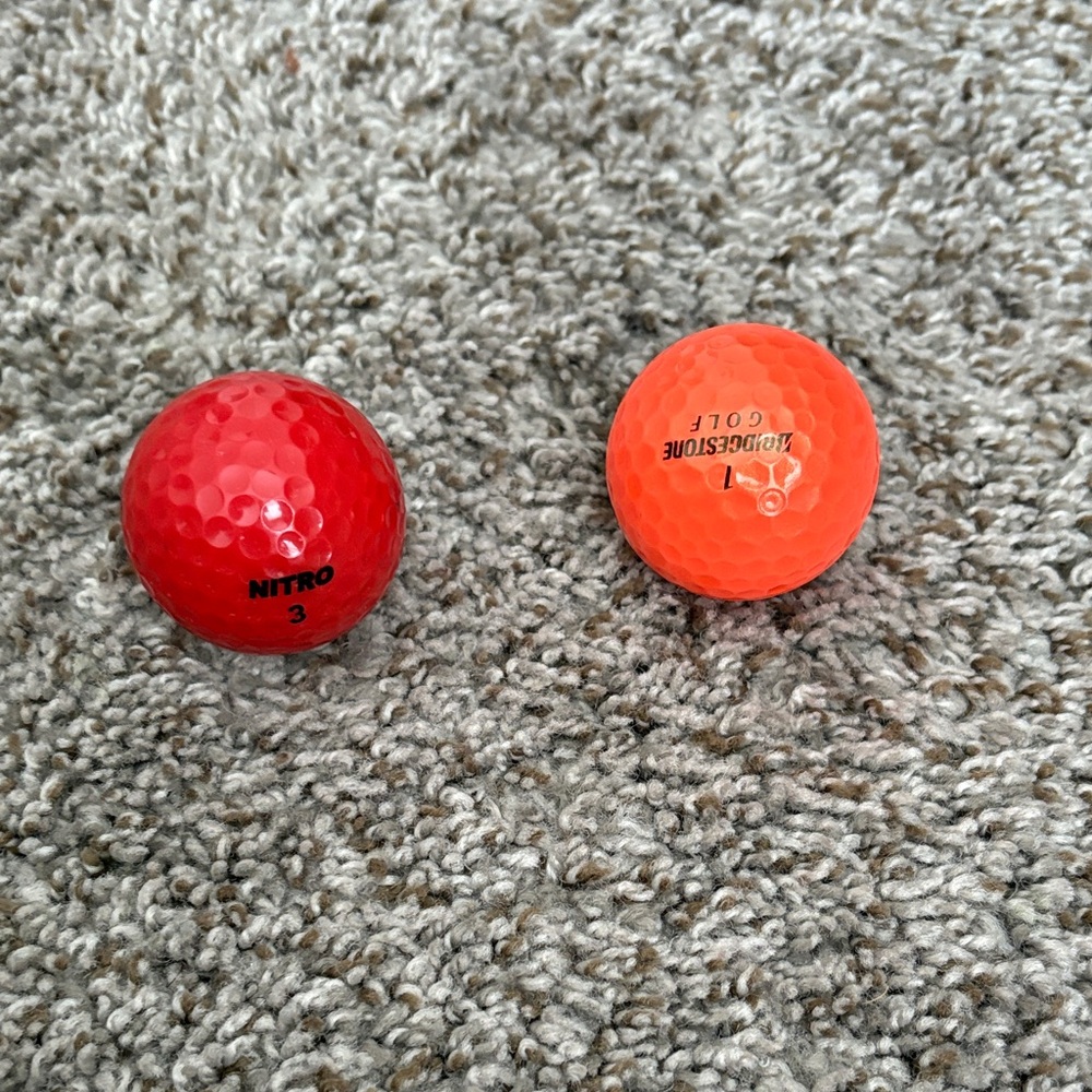 Nitro and Bridgestone Kids Toy Golf Balls - Red and Orange